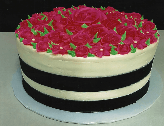 Stripes and Flowers Cake